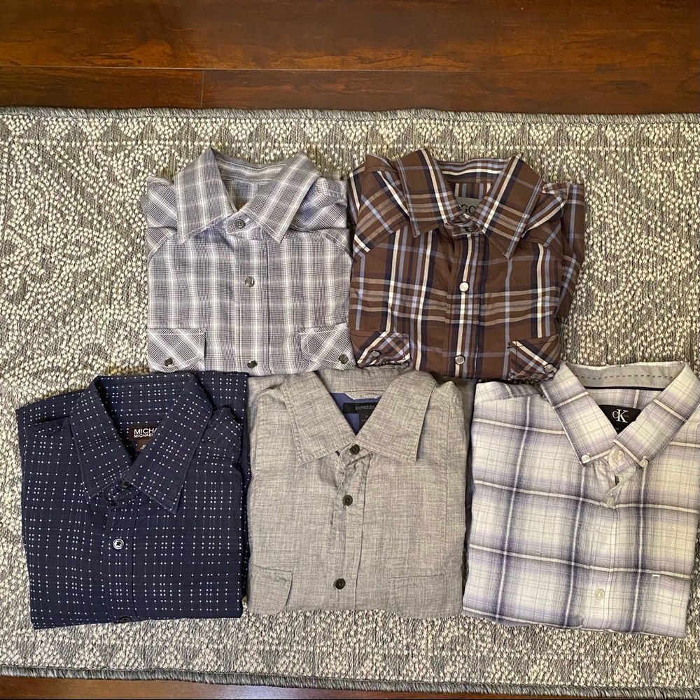 Men's button up shirt bundle - Size Medium - 5 for $20